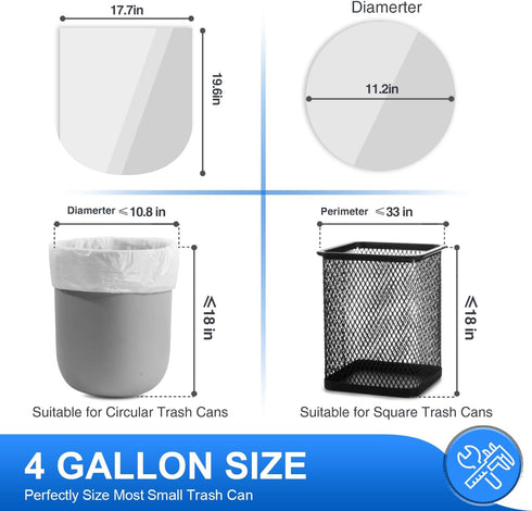 Charmount Small Trash Bags,4 Gallon Garbage Bags for Bathroom Can,Kitchen Bedroom,Unscented,80 Count,Clear...