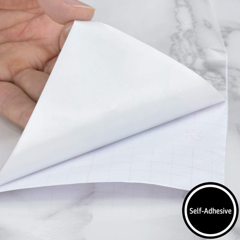 Art3d 17.3"x200" Marble Paper Countertops - Self Adhesive Shelf Drawer Liner - Gray Decorative Wallpaper - Waterproof, Peel and Stick, Easily Remo...