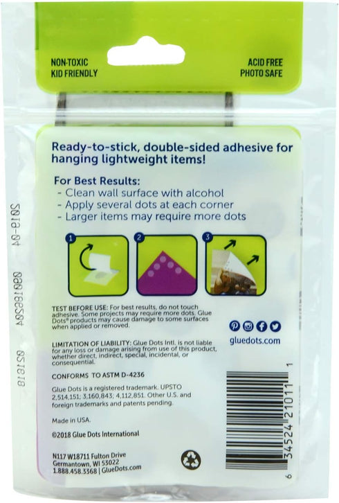 Glue Dots Double-Sided Removable Poster Dots, 1/2'', Clear, Pack of 360, 6 Pack, 6 Pack...