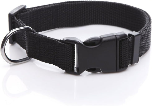 Adjustable Nylon Dog Collar, pet collar 1 Inch 3/4 Inch 5/8 Inch Wide, for Large medium Small Dogs?3/4 Inch,Black?...