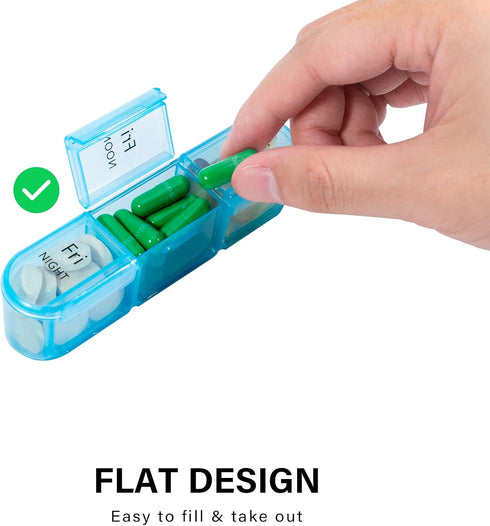 Daviky Pill Organizer 3 Times a Day, Daily Pill Box 7 Day, Weekly Cases Medicine Organizers to Hold Vitamins and Medication...