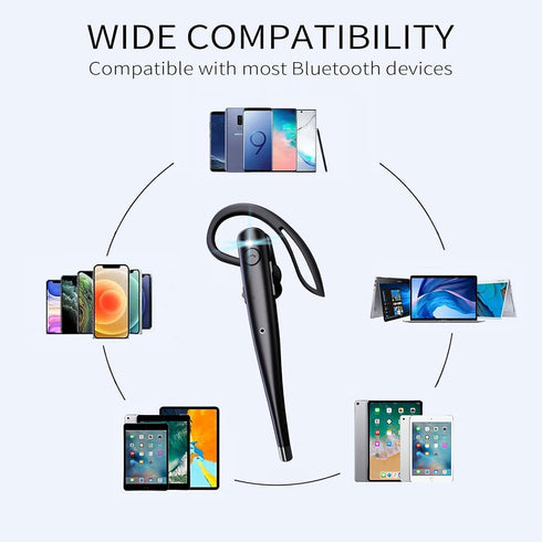 Bluetooth Headset with Microphone, Bluetooth Headset Noise Canceling, Single Ear Wireless Bluetooth Earpiece Compatible for Ios Android Cell Phone...