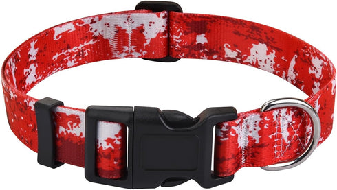 Dog Collar for Small Dogs, Soft Comfy Pet Collar for Small Medium Large Dogs, Floral Pattern for Boy Girl Puppy Dogs(Team Red,S)...