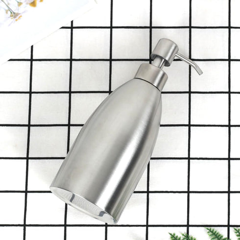 304 Stainless Steel Soap Dispenser 16oz Rust-Proof Liquid Soap Pump Bottle for Kitchen or Bathroom Countertop Hand Dish Lotion Leak-proof (Brushed...