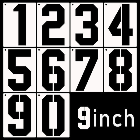 DXCYZ 9 Inch Large Number Stencils Kit 0-9 Address Number Stencil, 10PCS Reusable Plastic Painting Number Templates for Mailbox Signs, Door, Cars,...