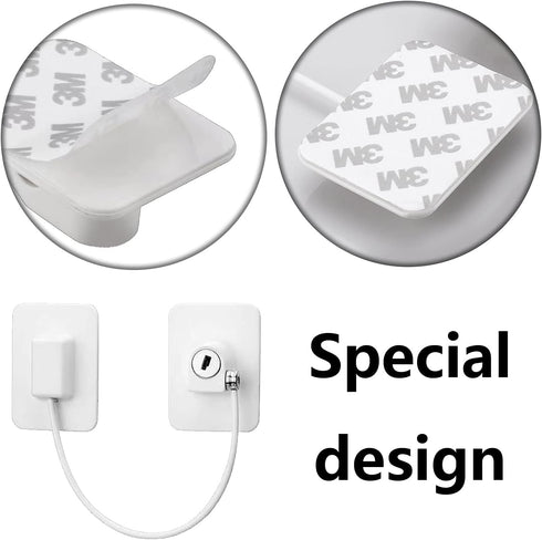 Window Door Lock,Upgrade 2025 Adhesive Cable Restrictor with Keys Baby Child Safety Locks Anti-Theft Security Lock Protection Lock Buckle Cable Ca...