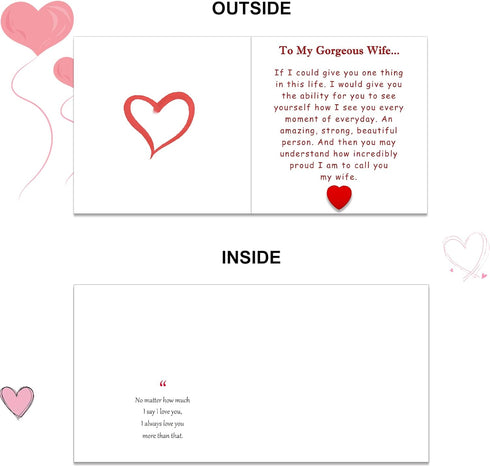 Sentimental Anniversary Card for Wife, Birthday Card for Her, Wedding Card for Wife, To Gorgeous Wife Card from Husband with Envelope...