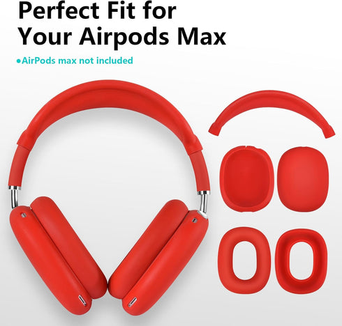 Case for Airpods Max Headphones, Silicone Cover for Apple Airpod Max,Accessories Cases (Red)...