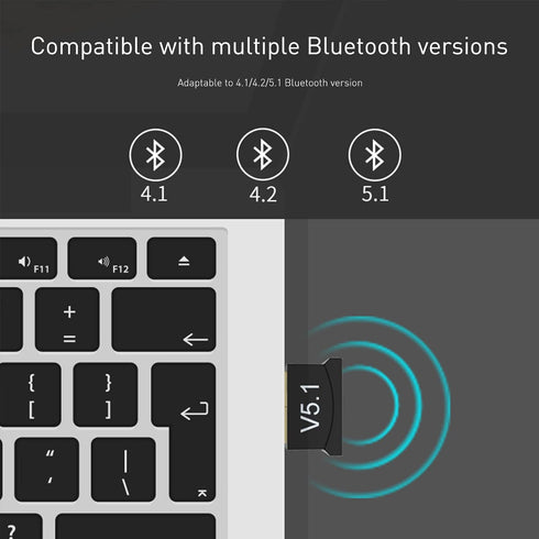 2 Pack Bluetooth Adapter for PC, Wansurs USB Bluetooth Adapter 5.1 EDR, Bluetooth Dongle Wireless Bluetooth Receiver for Desktop, Laptop, Speaker,...