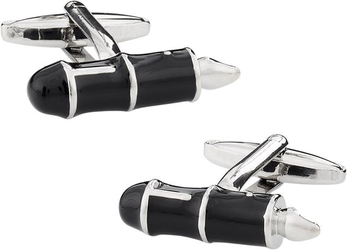 Black Fountain Pen Enamel Silver Cufflinks with Presentation Box...