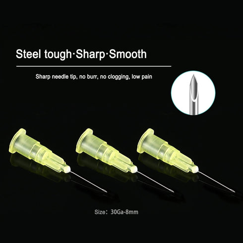 30 Ga 8mm 5/16 Inch Luer Lock Lab Supplies,Industrial Dispensing Accessories,Pack of 100(30g-8mm)...