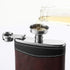 Premium 1 Pack 8 Oz Hip Flask for Liquor Soft Touch Leather Wrap with Funnel,18/8 Stainless Steel Highest Food Grade Leak Proof Classic Flask...