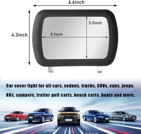 Car Sun Visor Vanity Mirror, Clip-on Rear View Sun-Shading Cosmetic Mirror with HD Glass, Auto Sun Visor Makeup Mirror, Universal Interior Car Acc...