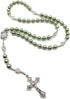 Nazareth Store Pearl Beads Rosary Miraculous Prayer Necklace Strong Metal Mystery Beaded Rosary for Men & Women...