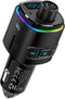 Nulaxy Bluetooth FM Transmitter for Car, QC3.0 Fast Charge Bluetooth Car Adapter, Wireless Radio Car Kit with 7 Color LED Backlit, Support Hands-F...