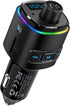 Nulaxy Bluetooth FM Transmitter for Car, QC3.0 Fast Charge Bluetooth Car Adapter, Wireless Radio Car Kit with 7 Color LED Backlit, Support Hands-F...
