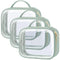 PACKISM TSA Approved Toiletry Bag - Clamshell Closing Clear Makeup Bags with Handle, Laurel Green, Quart-sized Clear Travel Bags for Toiletries, C...