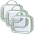 PACKISM TSA Approved Toiletry Bag - Clamshell Closing Clear Makeup Bags with Handle, Laurel Green, Quart-sized Clear Travel Bags for Toiletries, C...