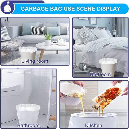 Bathroom 2 Gallon Small Trash Bags White Garbage Bags,78 Counts...