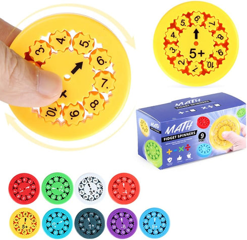 Math Fidget Spinners, Math Facts Fidget Spinners, Numbers Addition & Multiplication Math Games for Kids 3+, Kindergarten Math Learning & Education...