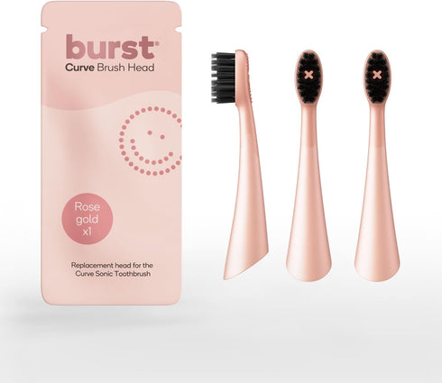 BURST Toothbrush Heads - Electric Toothbrush Replacement Heads for BURST Curve Sonic Toothbrushes - (Rose Gold)...