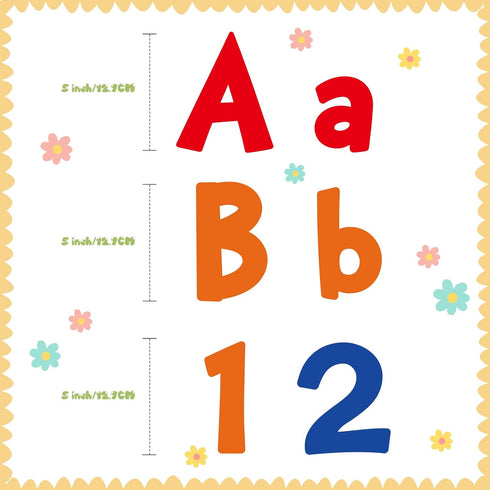 Tenare 134 Pieces 5 Inch Bulletin Board Letters for Classroom Alphabet Numbers Letters Combo Set Letter Cutouts for Bulletin Board Display Home Sc...
