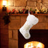 Comfy Hour Let It Snow Collection 18"x11" Christmas Winter Snowflake Stocking, Soft Plush Velvet Snowflake Embroidery Stocking, White and Gold, Po...