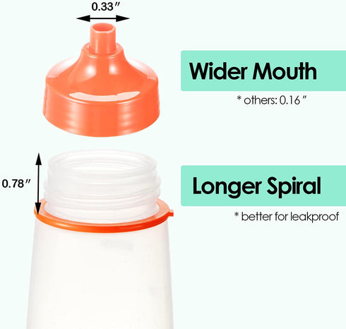 Squeeze Bottles Wide Mouth - Pack of 3 Condiment Bottle Squeeze BPA free for Chunky Sauces, Resin, Crafts, Condiment Squeeze Bottles 300 mL/10 oz....