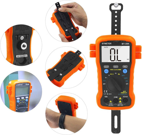 BTMETER BT-39K DVOM Multimeter with Case, 4000 Count Volt Ohm Amp Meter Autoranging DMM for AC/DC Current, Voltage, Resistance Frequency Tester, w...