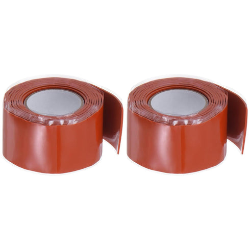 2 Rolls Self Fusing Silicone Tape 1" x 3ft x 0.04" Waterproof Sealing Plumbing Rubber Tape for Water Pipe Hose Leak Silicone Grip Repair Seal, Red...