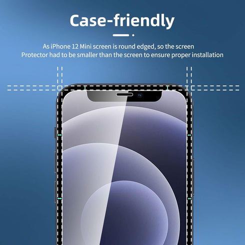 NEW'C 4 Pack, 2 Pack Screen Protector for iPhone 12 Mini + 2 Pack Camera Lens Protector, Sensor Protection,Case Friendly Tempered Glass Film...