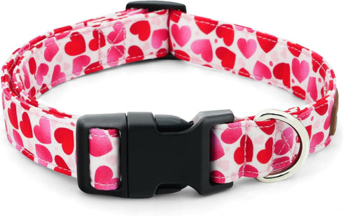 Valentine's Day Dog Collar, Cute Adjustable Heart Collar for Boy and Girl Dogs, Dog Collar with Strong Plastic Buckle - for Small Medium Large Pet...