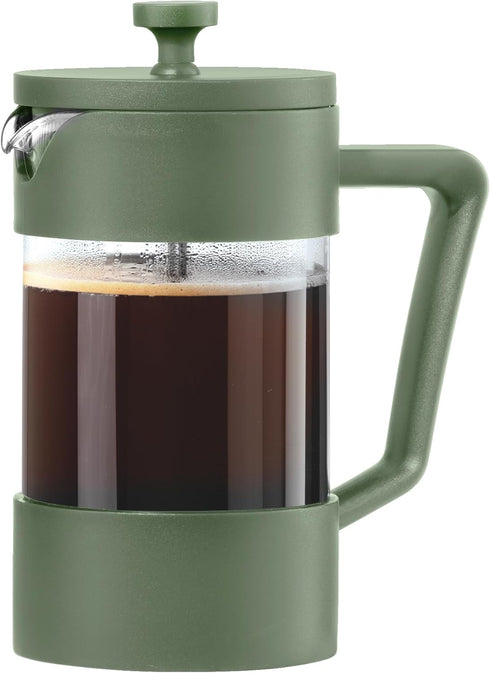 Oggi Borosilicate Glass French Press Coffee Maker (20oz)- 5 Cup Capacity, Coffee Press, Single Serve Coffee Maker, Stainless Steel Lid & Plunger, ...