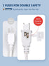 BBOUNDER 3Ft 2-Prong Power Extension Cord with Double Fuses and Tamper Guards, 7A 125V, Heavy Duty Outlet Extension Cable for Garage Office Worksh...