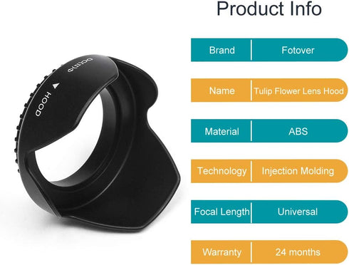72mm Lens Hood,Universal Tulip Flower Lens Hood Sun Shade with Centre Pinch Lens Cap for Canon Nikon Sony Pentax Olympus Fuji Camera...