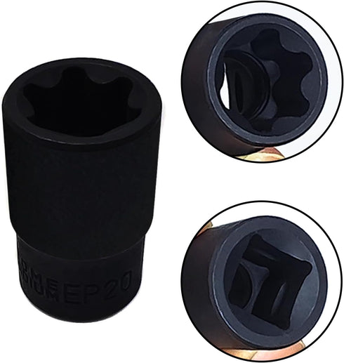 EP Socket EP20, 1/2” drive Female External E-Torx Plus Socket, High Deformation Prevention Puller Tool...
