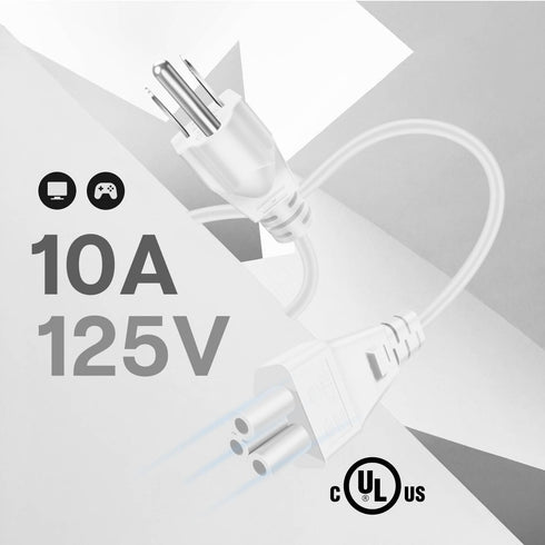 TNP Universal Power Cord (3 Feet) - IEC320 C5 to NEMA 5-15P 3-Prong Power Extension Cable Wire Connector Socket Plug Jack for Laptop Notebook AC P...