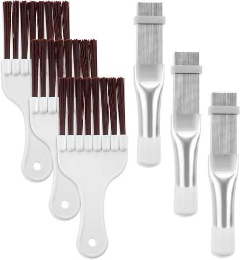 3PCS Steel Air Conditioner Fin Comb, 3 PCS Air Condenser Evaporator Cleaning Brush, Coil Whisk Brush, Improving Air Conditioning Operation and Enj...
