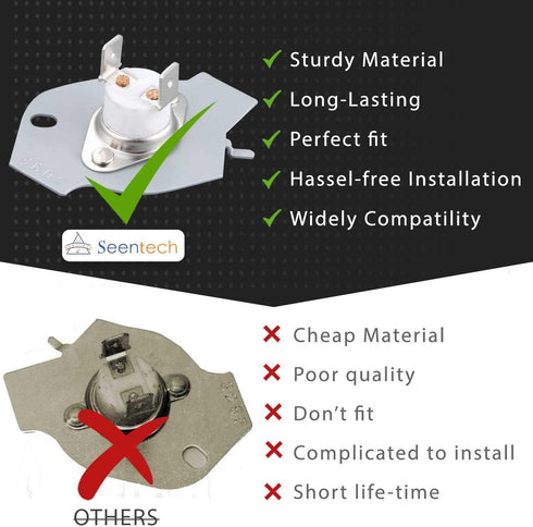 Lifetime 3977393 Dryer Thermal Cut-off Kit by Seentech - Exact fit for Whirlpool Kenmore Maytag Roper Clothes Dryer - Replaces Part Numbers AP3094244, 3399848 & AH334299 by Seentech