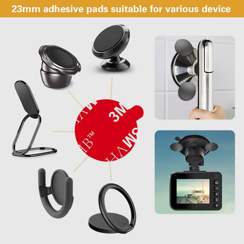 3M VHB Sticky Adhesive Replacement, 4pcs 3.15" Circle Double Sided Pads Gule for Dashboard/Windshield Suction Cup Phone Holder, 4pcs 23mm Round St...