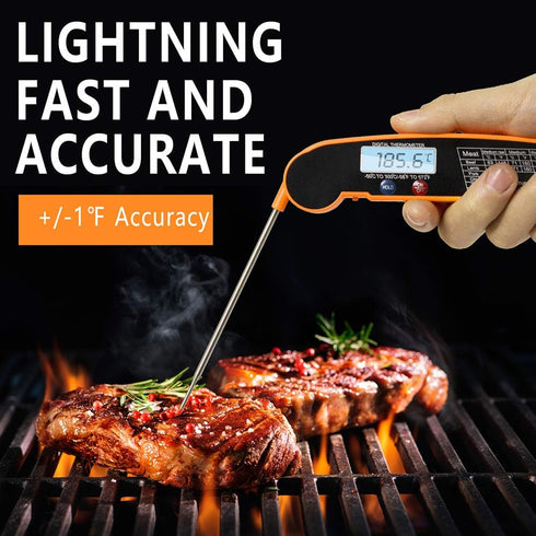 Meat Thermometer with Backlight & Calibration. Best Waterproof, Oversized Screen Digital Instant Read Candy Thermometer for Kitchen, Outdoor Grill...
