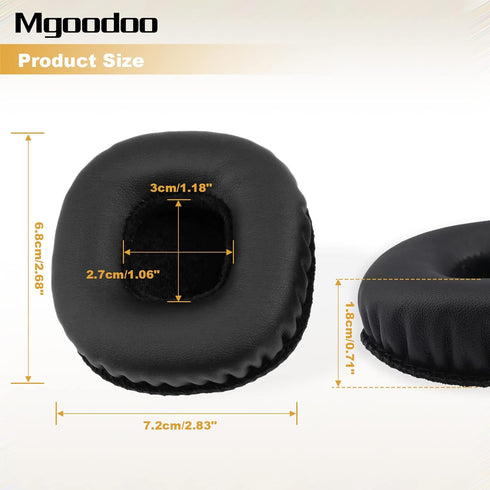 Mgoodoo 1 Pair Replacement Ear Pads for Marshall Mid Bluetooth On-Ear Headphones, Soft Leather Ear Cushions Memory Foam Headset Earpads, Ear Cups ...