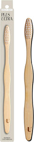 Plus Ultra Bamboo Toothbrush - BPA Free Soft Bristle Toothbrush for Adults - Dentist-Approved All-Natural Toothbrush Logo Etched on Toothbrush Han...