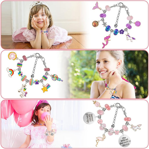 Sofier Charm Bracelet Making Kit Mermaid Gifts for Girls DIY Crafts for Girls Ages 8-12 Teen Girl Gift Ideas Kids Jewelry Making Birthday Christma...