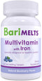 BariMelts Bariatric Multivitamin with Iron - 1 Month Supply (60 Fast-Dissolving Tablets) - Sugar-Free - Post-Op Bariatric Vitamins - Natural Blueb...