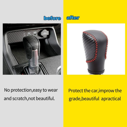 JINZHAO Auto Car Leather Gear Shift Knob Cover for Honda Accord 10th Gen 2018-2022 / Civic 2022-2023 /CRV 2023 / HR-V 2023 Accessories...