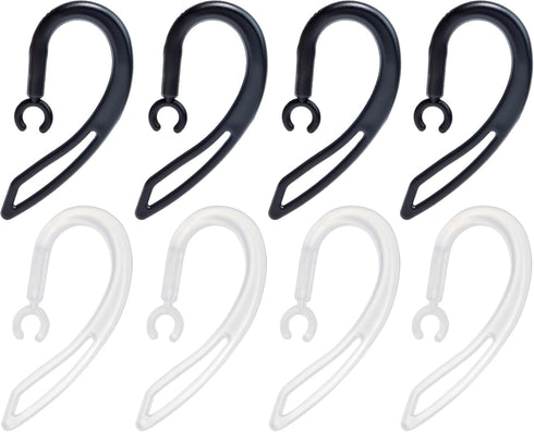Universal Silicone Ear Hooks, Flexible Ear Piece Clamp, Replacement Ear Loop Clips for Bluetooth Headset Mini Two Way Radio (Two Colors Pack of 8)...
