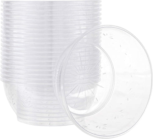 Premium Disposable Clear Plastic Dessert Bowls 6oz (20 Count) | Also Great for Serving Dips, Nuts & Candy | Elegant Crystal Appearance | Heavy Wei...