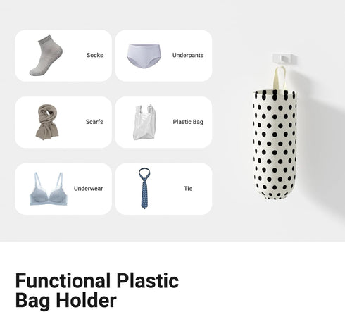 Plastic Bag Holder Grocery Bag Holder Wall Mount Reusable Trash Bag Organizer for Home Kitchen Pantry Decor,1 Pack...