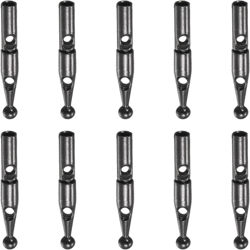 10pcs Umbrella Tail Beads 2.4mm Hole Dia 26mm Length Metal Umbrella Bone Cover for Reverse Umbrella Cover Parts, Grey...